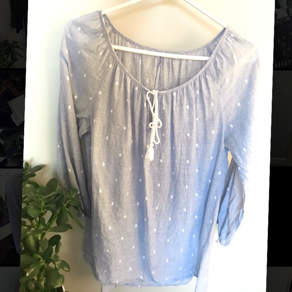 Wilfred Aritzia Blue/Gray Linen Tunic